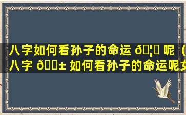 八字如何看孙子的命运 🦋 呢（八字 🐱 如何看孙子的命运呢女孩）